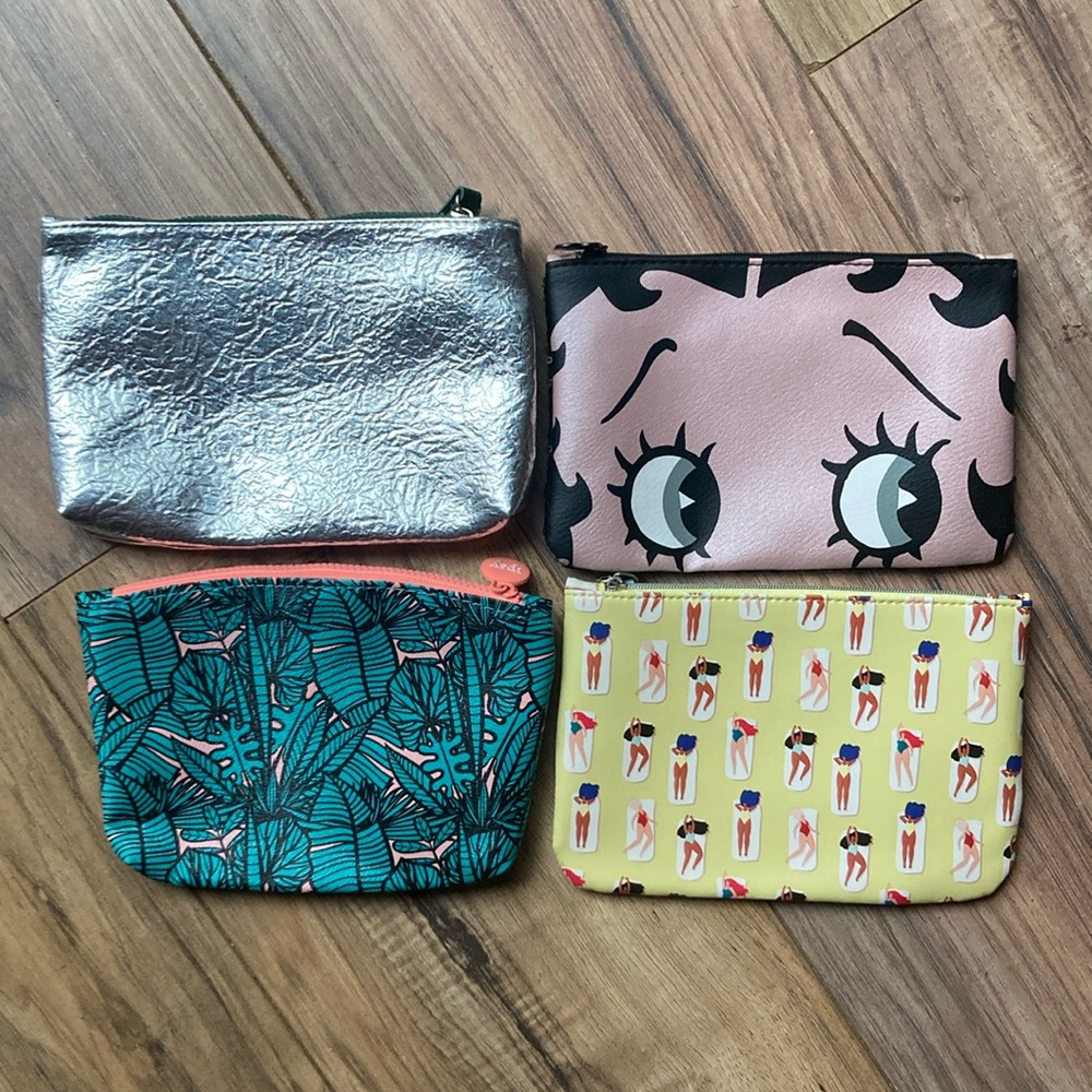 Ipsy Bags 4 Betty Boop, Sunbathers, Leaves and Silver